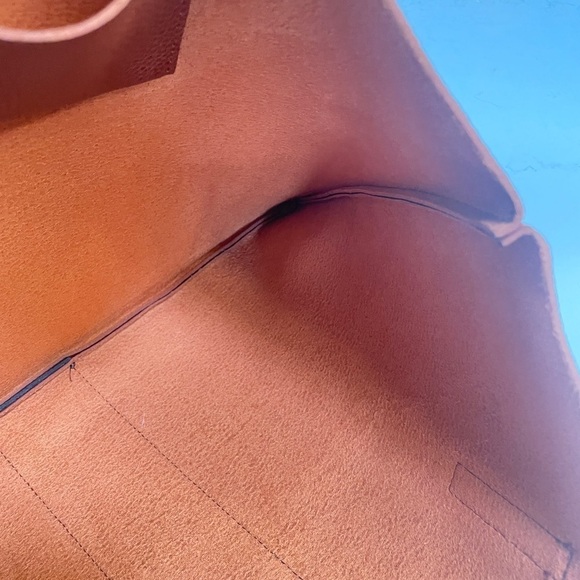 Vince Camuto Luck Vegan Leather Pebbled Brown Black Stripe Tote - Picture 8 of 8